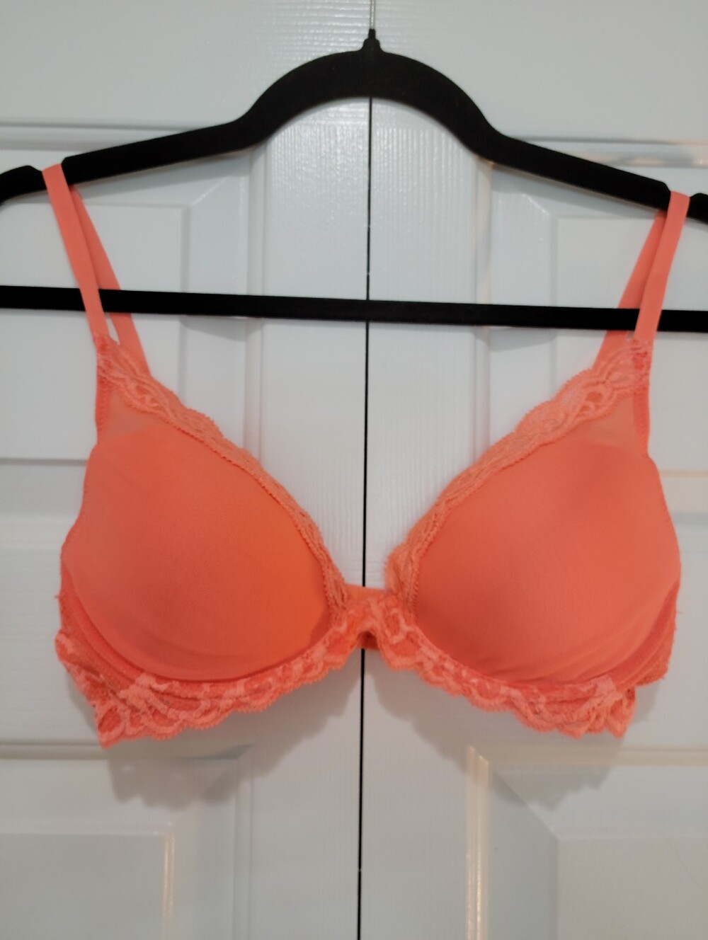 Natori Orange Lace & Mesh Push-up Bra
